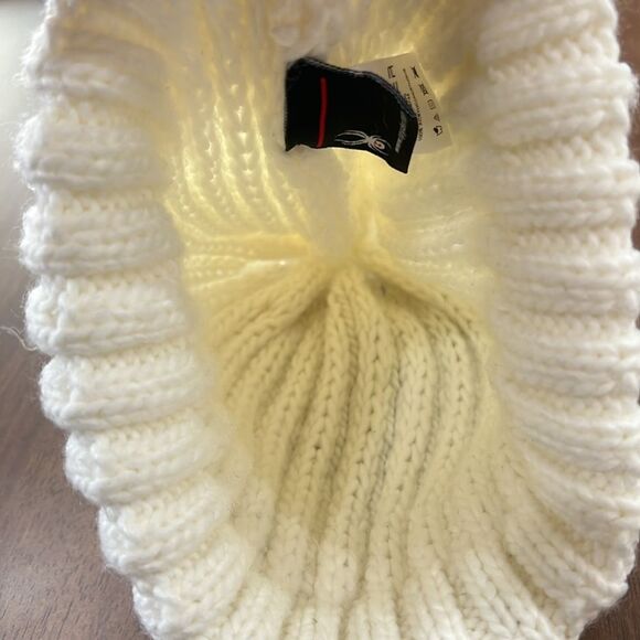 Unisex Cream Float Stitch Knit Beanie Wide Cuff Winter Hat One Size Spyder - Picture 7 of 8